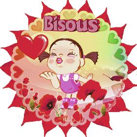 Gif animé bisous fille